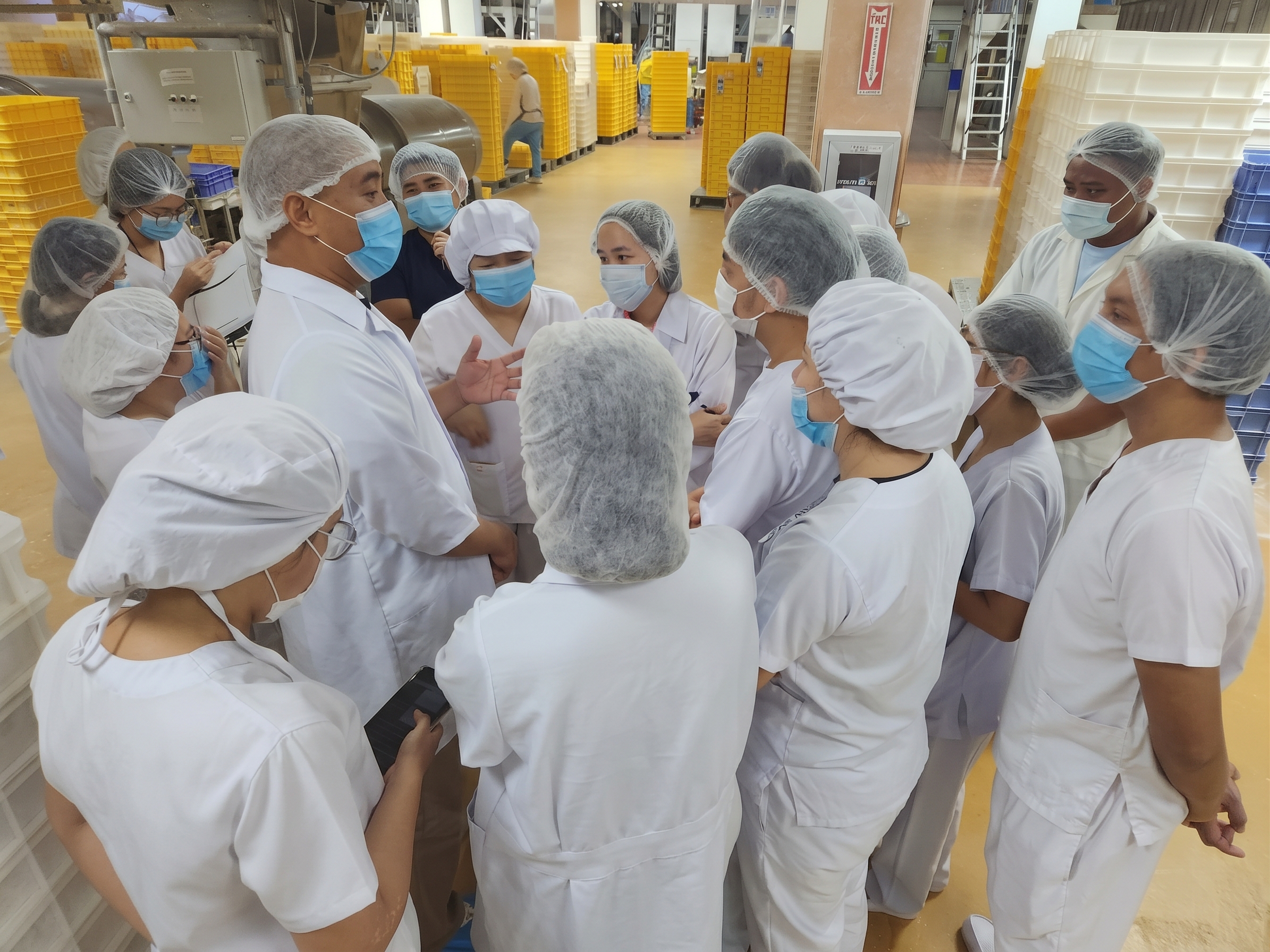 Consultants in a chocolate plant