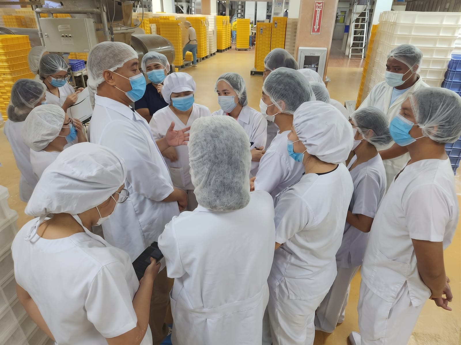 Consultants in a chocolate plant